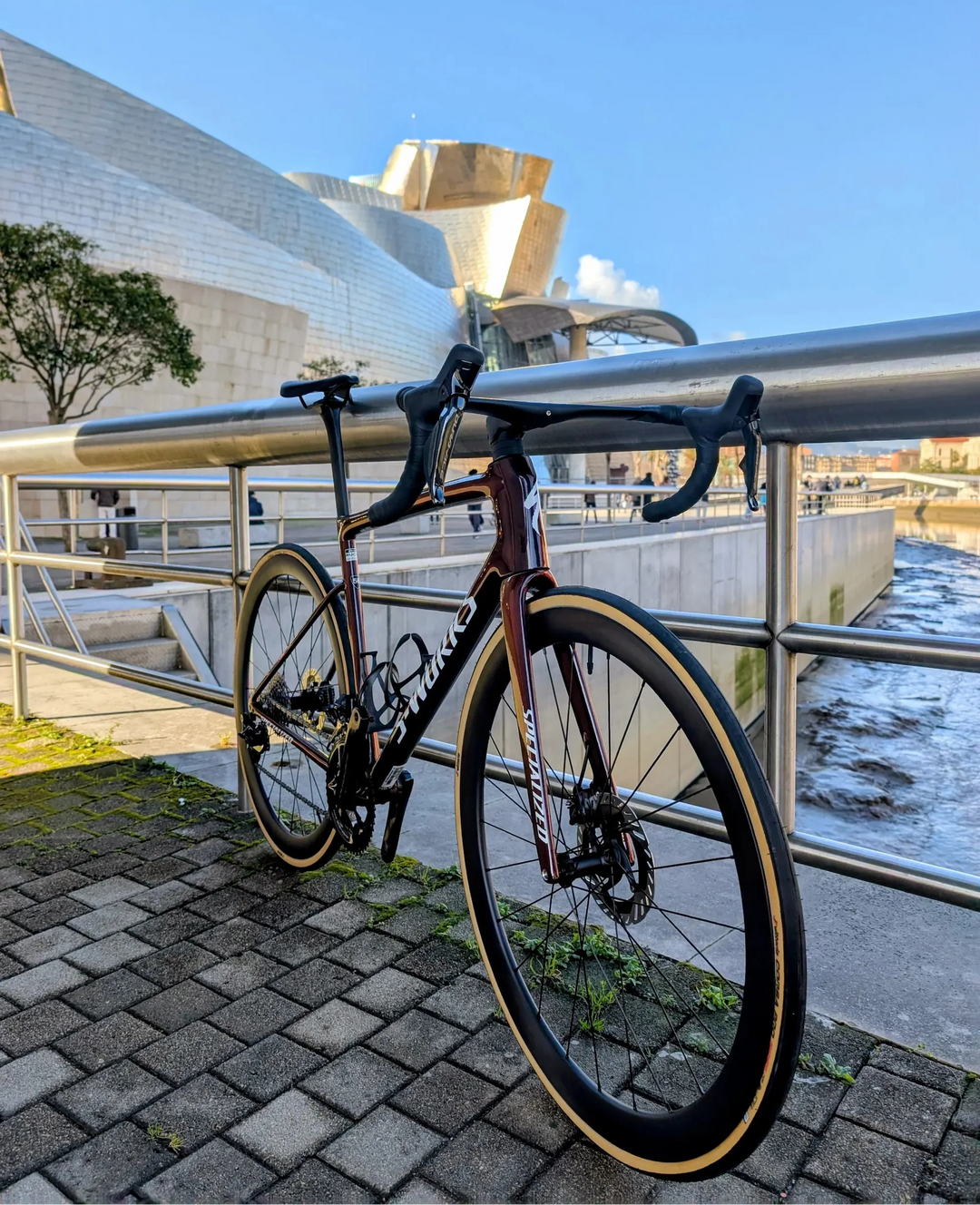 Ruedas de Carbono 45mm en el guggenheim de Bilbao
