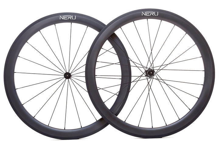 Juego de ruedas de carbono NERU 50mm para carretera con freno de zapata, delantera y trasera